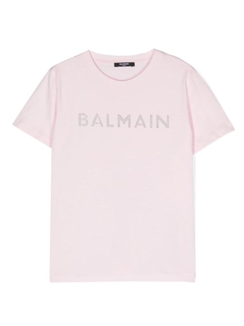 T-shirt bambina maniche corte rosa BALMAIN Kids | BU8Q51Z0082540AG